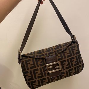 SOLD Fendi Zucca baguette shoulder bag vintage authentic